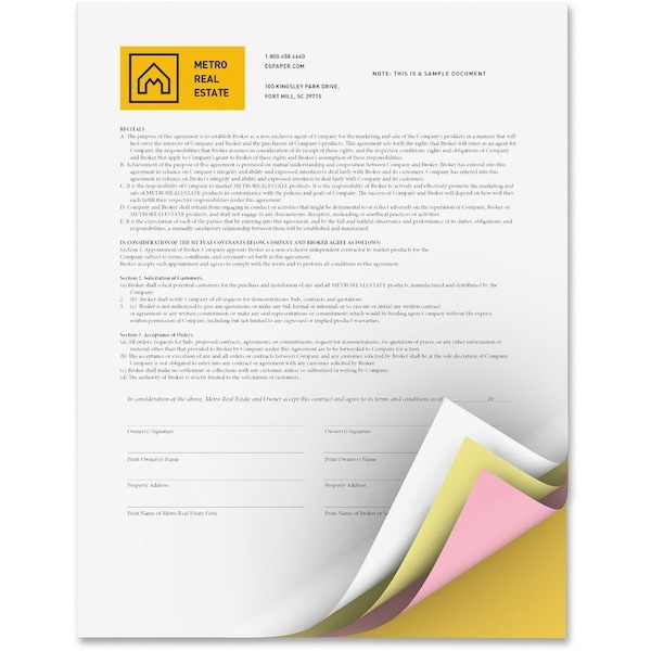 Paper, Dig, Carbonless, 4-Part Pk